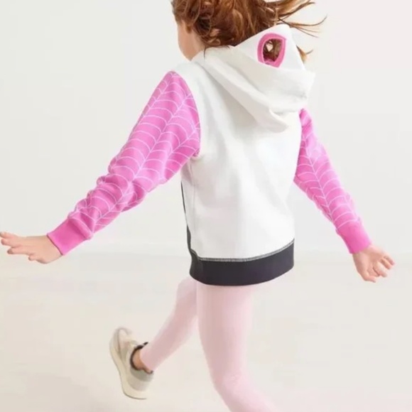 Hanna Andersson Marvel Spider Gwen Kids French Terry Hoodie - Size 5 - Picture 3 of 6
